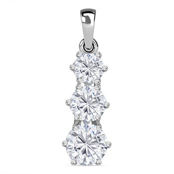 Moissanit Anh&auml;nger, 925 Silber rhodiniert - 2,38 ct.