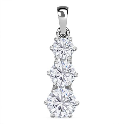 Moissanit Anh&auml;nger 925 Silber rhodiniert ca. 2,38 ct.