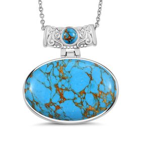 Blaues Türkis Schmuckset Edelstahl ca. 80.50 ct