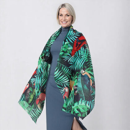 LA MAREY - Schal aus 100% Kaschmirwolle, Gr&ouml;&szlig;e: 70x195 cm, Gr&uuml;n