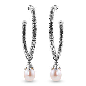 Royal Bali Kollektion - Süßwasser Perle Ohrhänger 925 Silber 