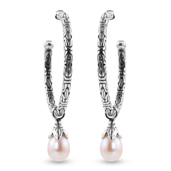 Royal Bali Kollektion - Süßwasser Perle Ohrhänger 925 Silber  image number 0