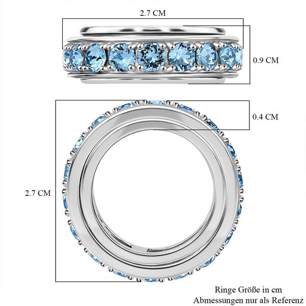 J Francis gefertigt mit SWAROVSKI- Aquamarin Swarovski Kristall Spinning-Ring image number 7