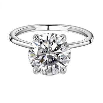 Wei&szlig;er Kristall Ring, 925 Silber (Gr&ouml;&szlig;e 16.00)