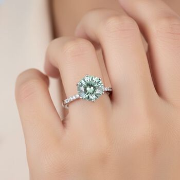 D'Joy Paraiba Moissanit, Moissanit Ring 925 Silber rhodiniert (Gr&ouml;&szlig;e 17.00) ca. 3.75 ct