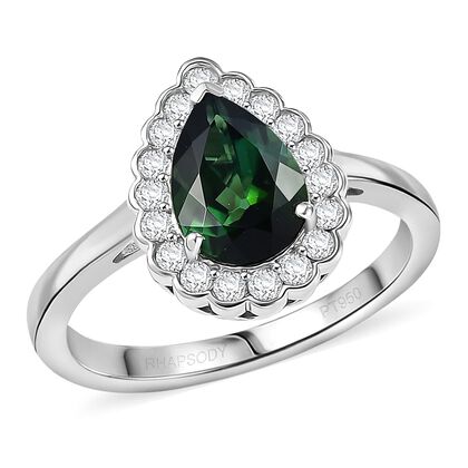 Rhapsody AAAA Pirineu Lagoon Tourmaline, Wei&szlig;er Diamant Ring 950 Platin (Gr&ouml;&szlig;e 16.50) ca. 1,50 ct