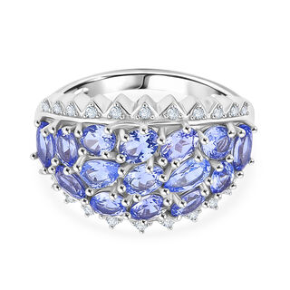 D'Joy Tansanit Ring 925 Silber rhodiniert (Größe 18.00) ca. 2,90 ct