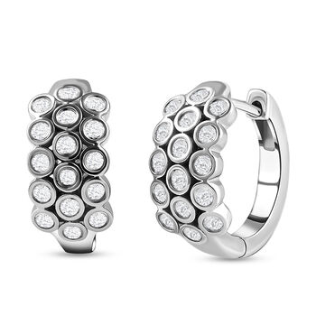 88 Facetten Moissanit-Ohrringe, 925 Silber platiniert ca. 0,77 ct