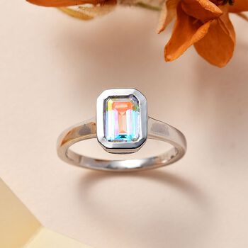 Merkur mystischer Topas Ring, 925 Silber platiniert, (Gr&ouml;&szlig;e 19.00) ca. 1.49 ct