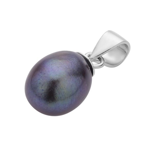 2er Set, S&uuml;&szlig;wasserzuchtperlen Ohrringe und Anh&auml;nger, 925 Silber, 925 Silber rhodiniert, Pfau image number 4