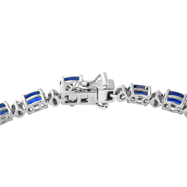 Kaschmir Kyanit und wei&szlig;es Zirkon-Armband, ca. 20 cm, 925 Silber platiniert ca. 13,63 ct image number 4