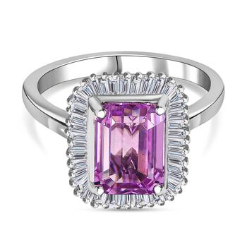AAAA Patroke Kunzit und Diamant Ring in 950 Platin - 3,80 ct.