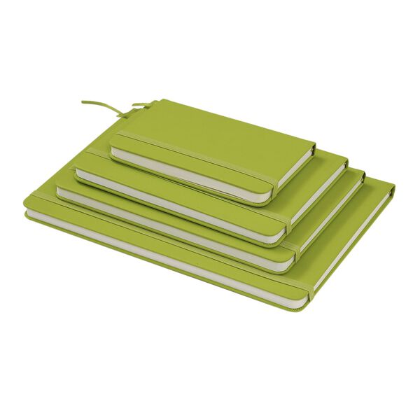 4-teiliges Notizbuch-Set mit Gummibandverschluss, Kunstleder und Papier, verschiedene Größen, Grau
