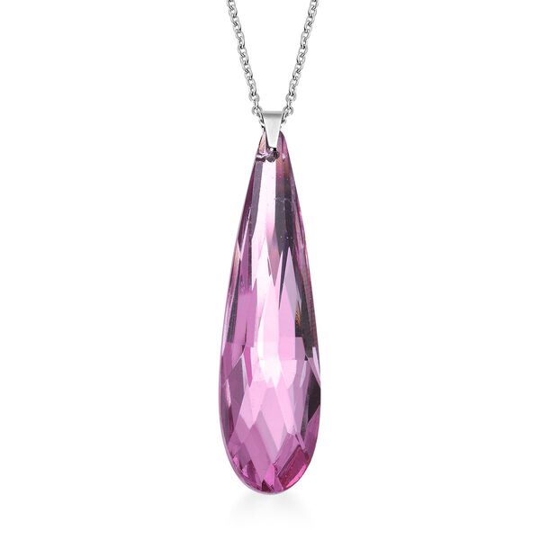 2er-Set- stimulierte Rosa Kristall Ohrringe und Anh&auml;nger mit Kette - 56,03 ct. image number 3