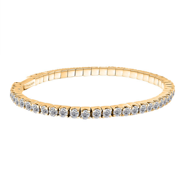 D'Joy Moissanit 18cm Armreif, Edelstahl und 925 Silber 750 Gelbgold Vermeil - 7,68 ct. image number 4