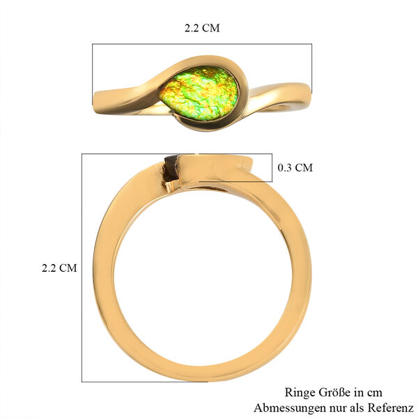 Ammolit Ring 925 Silber vergoldet  ca. 0,82 ct image number 7