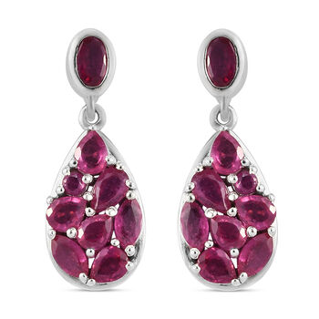 Afrikanische Rubin-Ohrringe, 925 Silber platiniert ca. 4,52 ct