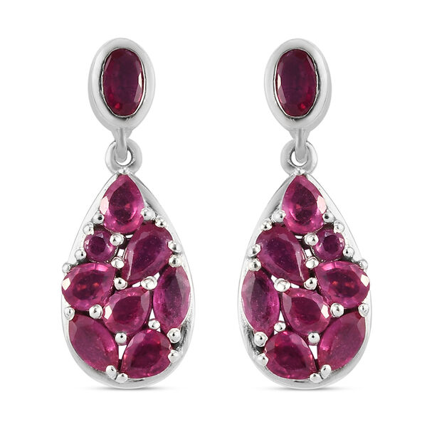 Afrikanische Rubin-Ohrh&auml;nger in Silber