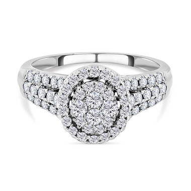 New York Kollektion - Weißer Diamant I1 G-H Ring, 585 Weißgold, (Größe 19.00) ca. 1.00 ct