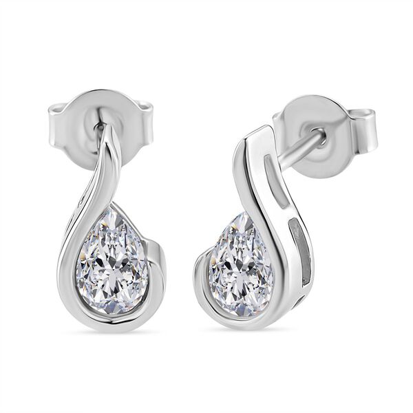 RADIANTA GRA zertifiziert Moissanit (D-VVS) Ohrringe 925 Silber rhodiniert ca. 0.84 ct image number 0