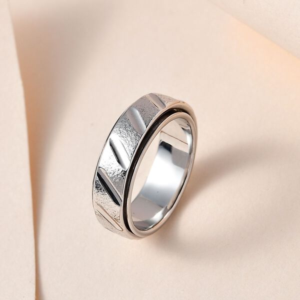 Anti-Stress Spinning Ring mit Sandstrahl-Textur image number 1