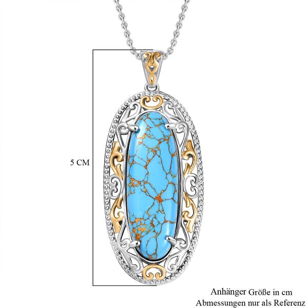 Blauer Türkis Anhänger mit 50cm Kette -  17 ct. image number 7