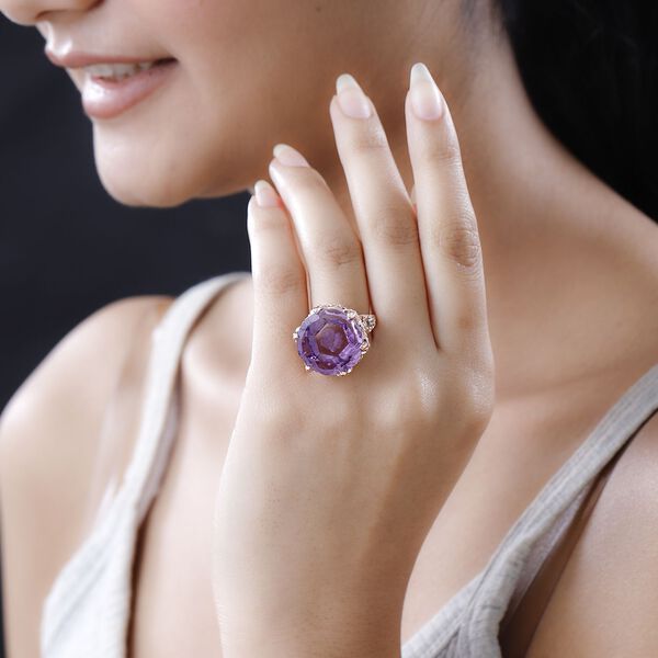 GP Italian Garden Kollektion- Rose De France Amethyst, Zirkon und blauer Saphir-Ring - 22,57 ct. image number 3
