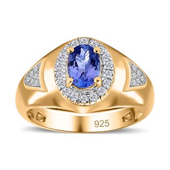 Tansanit und Zirkon Ring  - 1,09 ct.