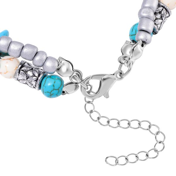 2er Set - Weißer Howlit, Blauer Howlit Schmuck Zubehör ca. 23 cm Antik-silber-Plattierung ca. 60.35 ct image number 5