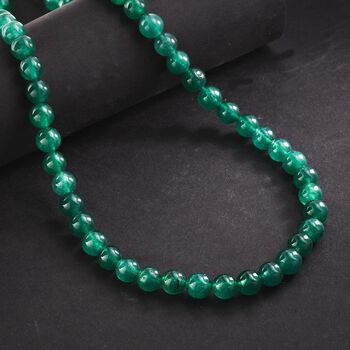 Gr&uuml;ner Aventurin Halskette ca. 45 cm+ 5 cm Extender, Edelstahl ca. 195,00 ct.