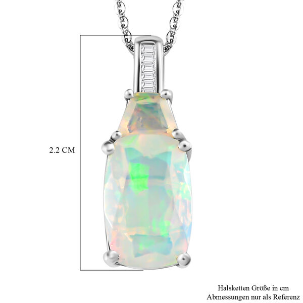 Nat&uuml;rlicher, &auml;thiopischer Welo Opal Anh&auml;nger mit Kette, 925 Silber platiniert ca. 2.71 ct image number 5