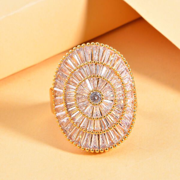 Weißer Zirkonia Ring, (Größe 16.00), goldfarben, ca. 4.00 ct image number 2