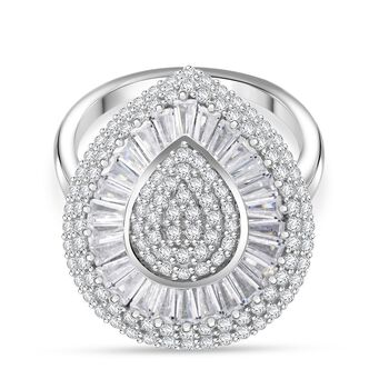 LUSTRO STELLA wei&szlig;er Zirkonia Doppel-Halo-Ring