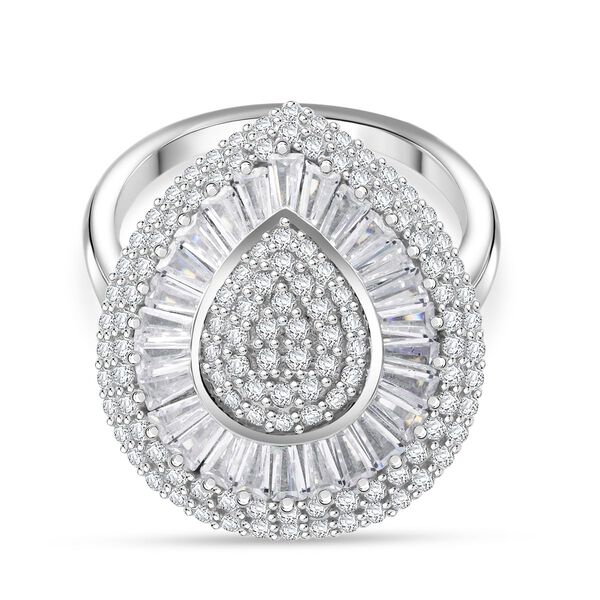 LUSTRO STELLA wei&szlig;er Zirkonia Doppel-Halo-Ring