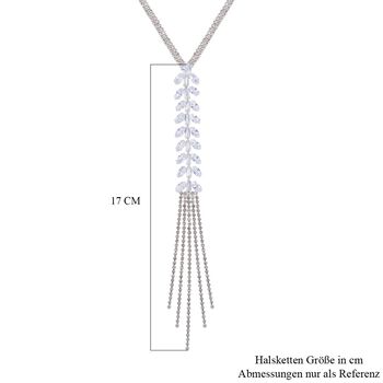 Wei&szlig;er Kristall Halskette ca. 75 cm Reines Messing