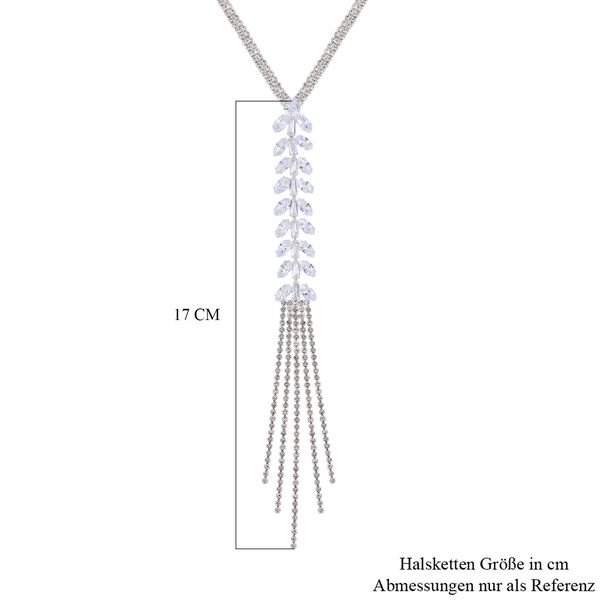Wei&szlig;er Kristall Halskette ca. 75 cm Reines Messing image number 4