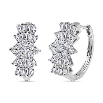 Moissanit Ballerina Creolen, 925 Silber rhodiniert - 1,93 ct.