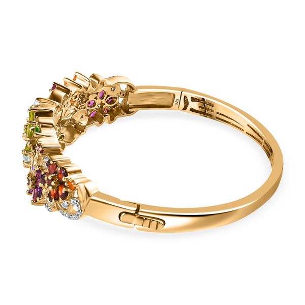 Himmelblauer Topas, Peridot Armreif ca. 19 cm 925 Silber Gelbgold Vermeil ca. 12,30 ct. image number 4