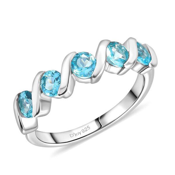 Djoy AA Betroka Blauer Apatit Meeresrauschen Ring 925 Silber rhodiniert (Größe 20.00) ca. 0.99 ct image number 3