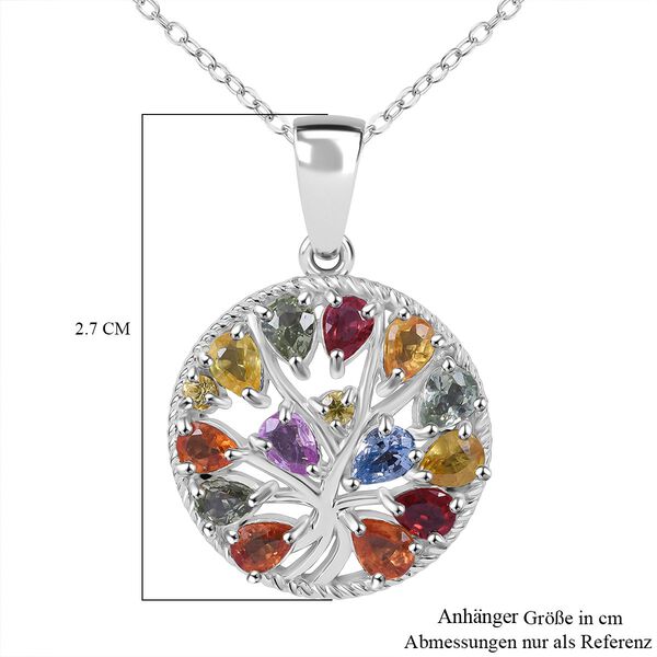 Mehrfarbiger Saphir, Rosa Saphir Anh&auml;nger mit Kette, 925 Silber rhodiniert ca. 2.46 ct image number 5