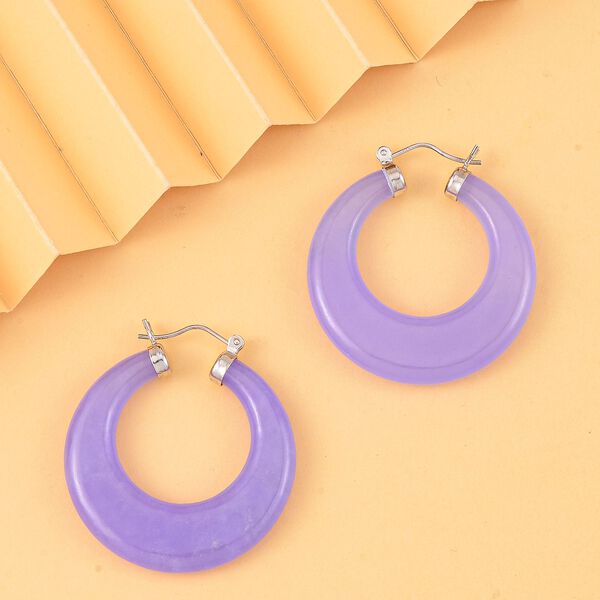 Lavendel Jade Ohrringe 925 Silber rhodiniert ca. 82.00 ct image number 1