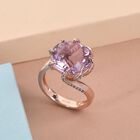 GP Art Déco Kollektion - Rose De France Amethyst und Kanchanaburi blauer Saphir-Ring in rosévergoldetem Silber - 9,49 ct. image number 1