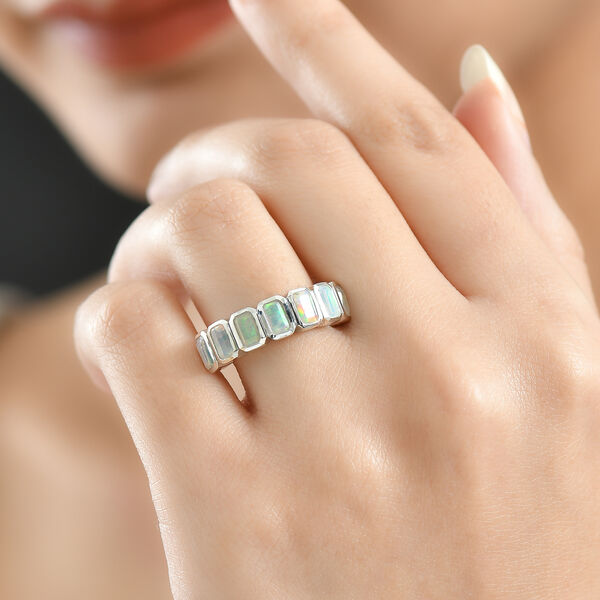 D'Joy AA nat&uuml;rlicher, &auml;thiopischer Welo Opal Ring, 925 Silber platiniert - 1,58 ct. image number 3