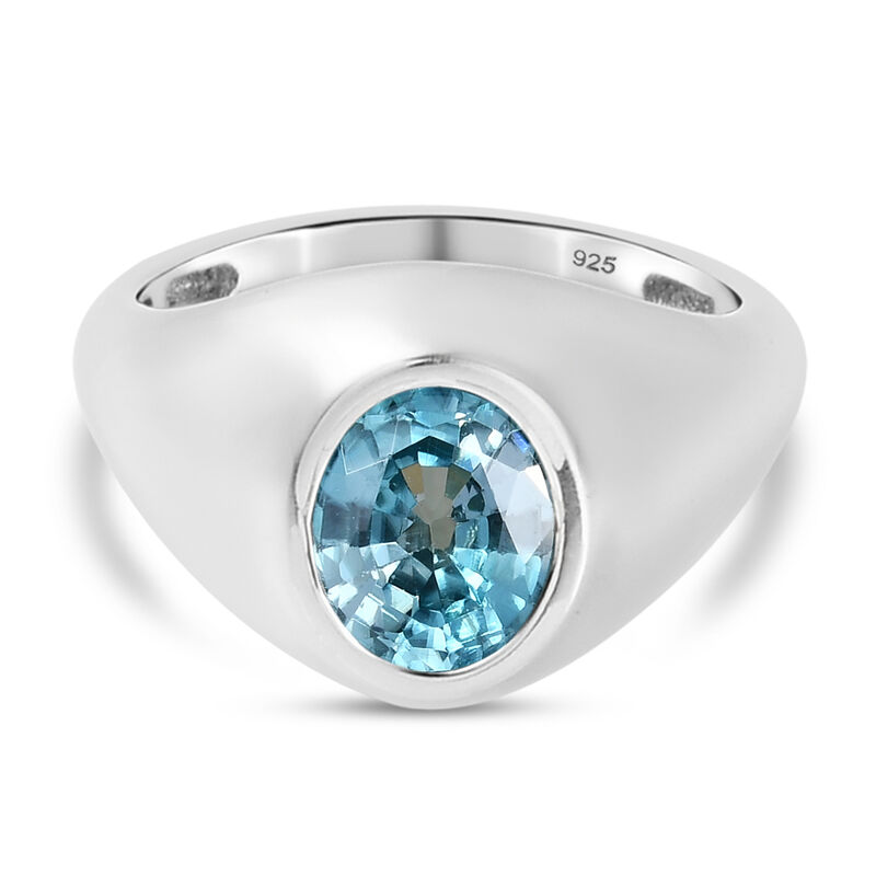 Kambodschanischer, blauer Zirkon-Ring, 925 Silber platiniert  ca. 2,33 ct image number 0