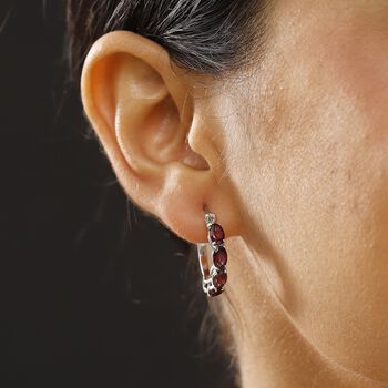 Nat&uuml;rlicher Rhodolith Granat Ohrringe 925 Silber rhodiniert ca. 5.67 ct