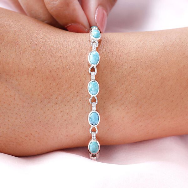 Sierra Nevada Türkis und Zirkon-Armband, 925 Silber platiniert, 8,37 ct image number 3