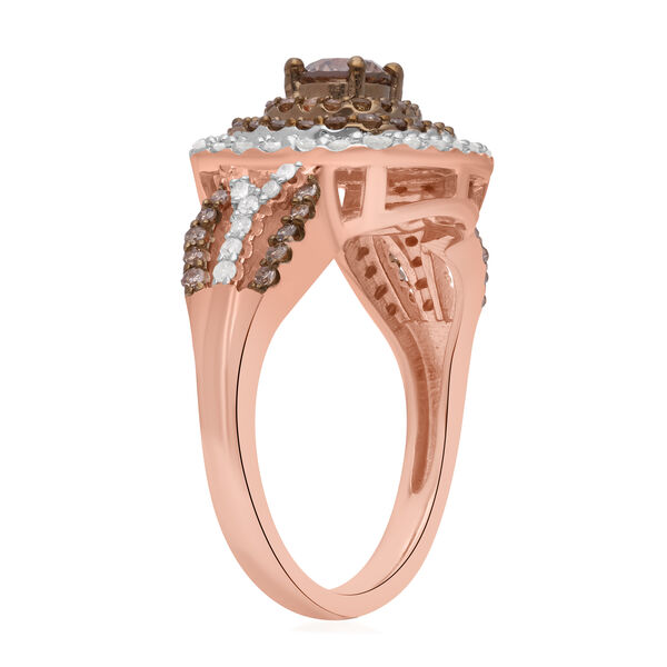 Nat&uuml;rlicher Champagner- und wei&szlig;er Diamant-Ring - 1 ct. image number 4