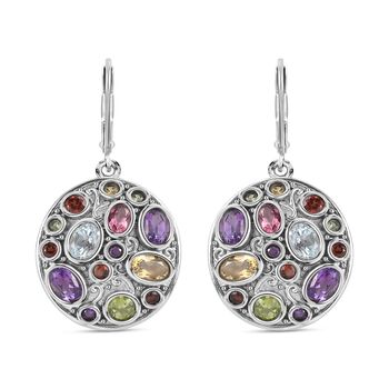 Himmelblauer Topas, Afrikanischer Amethyst Ohrringe Edelstahl ca. 6.17 ct