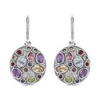 Himmelblauer Topas, Afrikanischer Amethyst Ohrringe Edelstahl ca. 6.17 ct