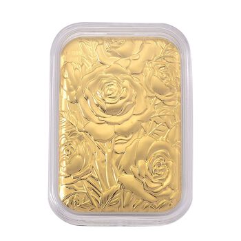 EXKLUSIVES GESCHENK 999er Goldbarren mit Rosen-Motiv, 10mg